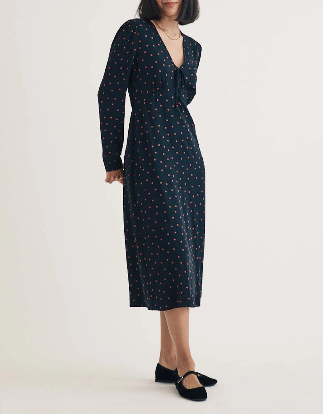 Nobody's Child Women's Lily Long Sleeve Midi Dress - Black - Size: 14