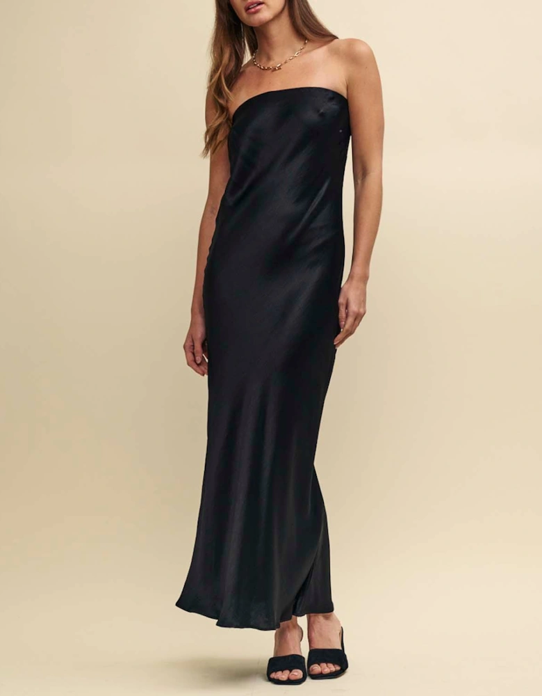 Madeline Satin Bandeau Midi Dress