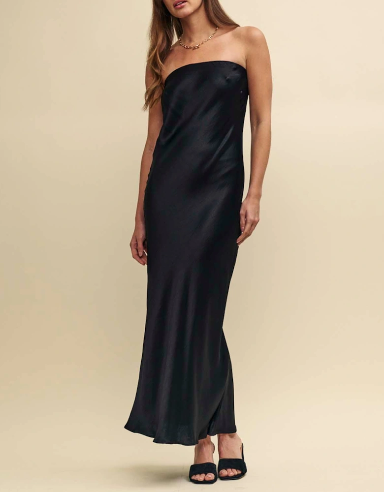 Madeline Satin Bandeau Midi Dress
