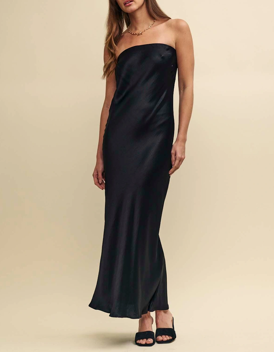 Madeline Satin Bandeau Midi Dress