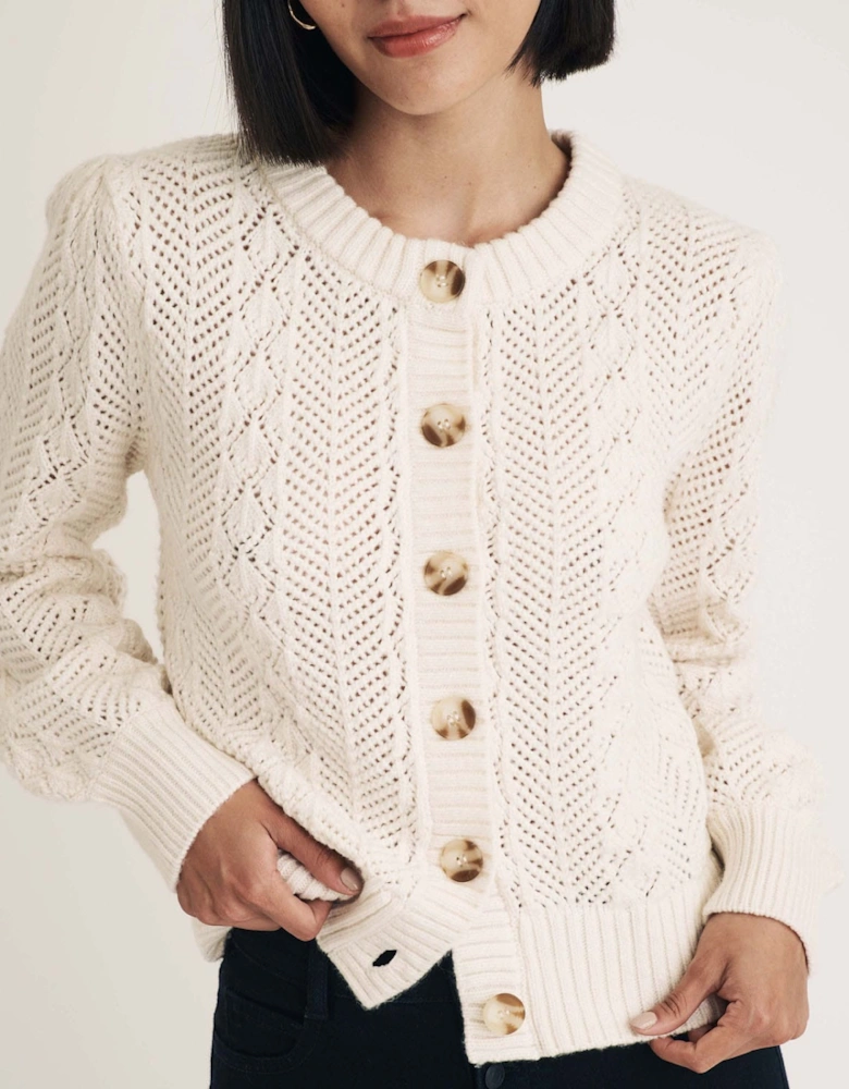 Pointelle Knitted Cardigan