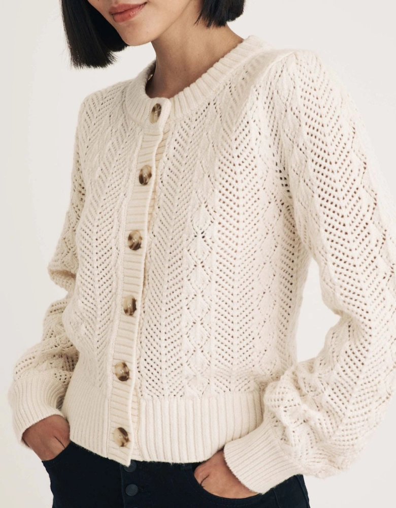 Pointelle Knitted Cardigan