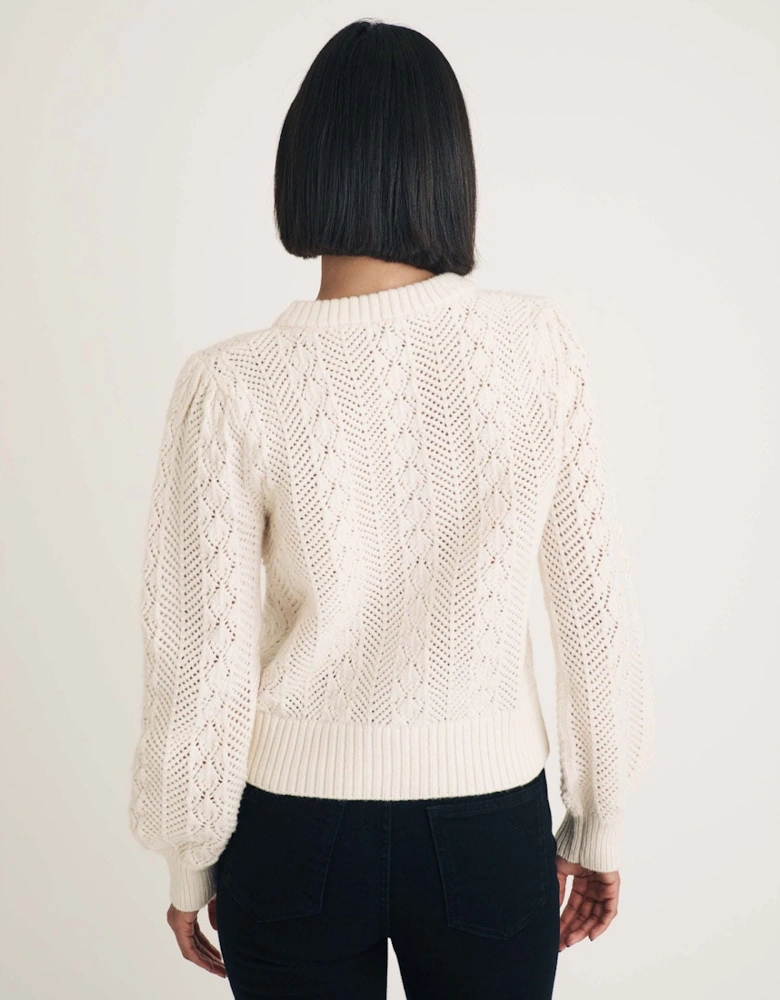 Pointelle Knitted Cardigan
