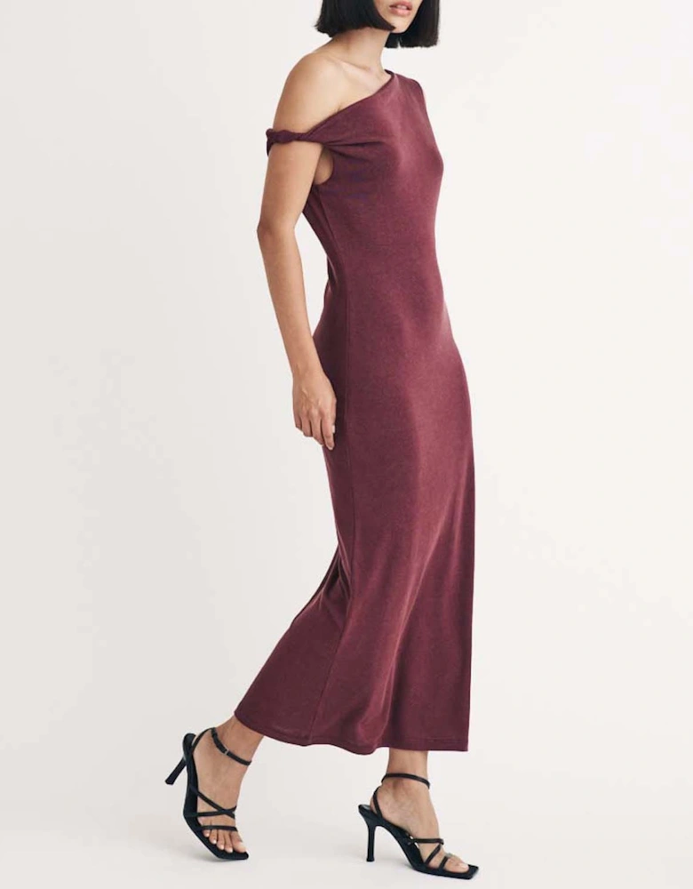 Andrea Twist Shoulder Midi Dress