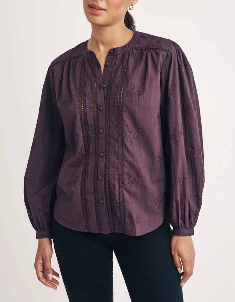 Fern Floral Embroidered Blouse