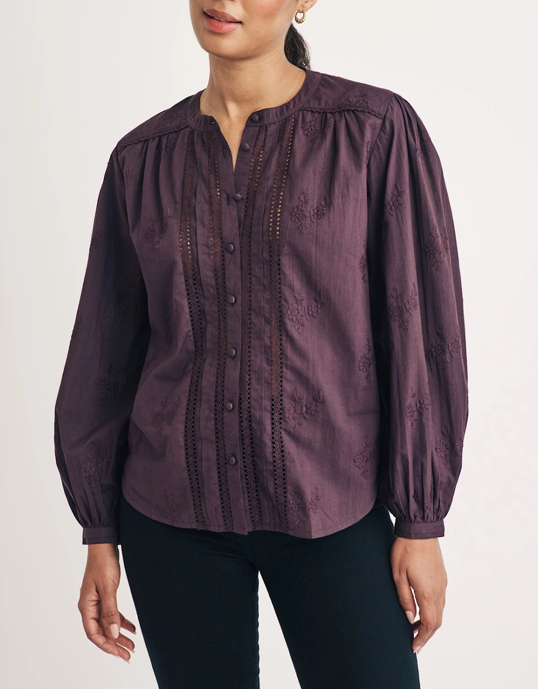 Fern Floral Embroidered Blouse, 6 of 5