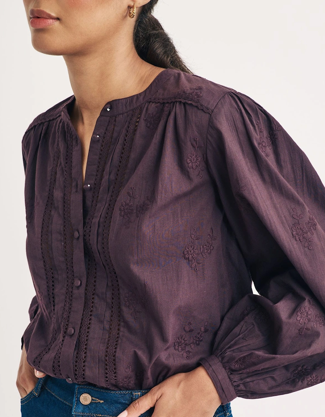 Fern Floral Embroidered Blouse
