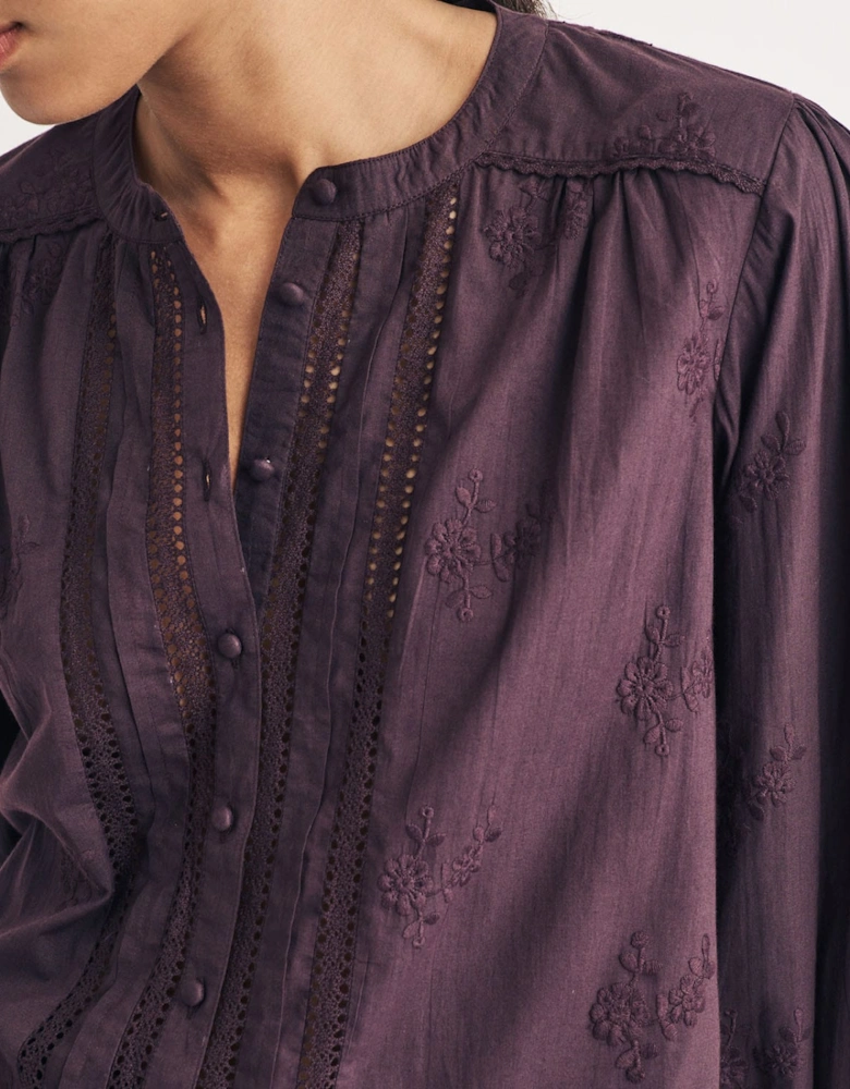 Fern Floral Embroidered Blouse