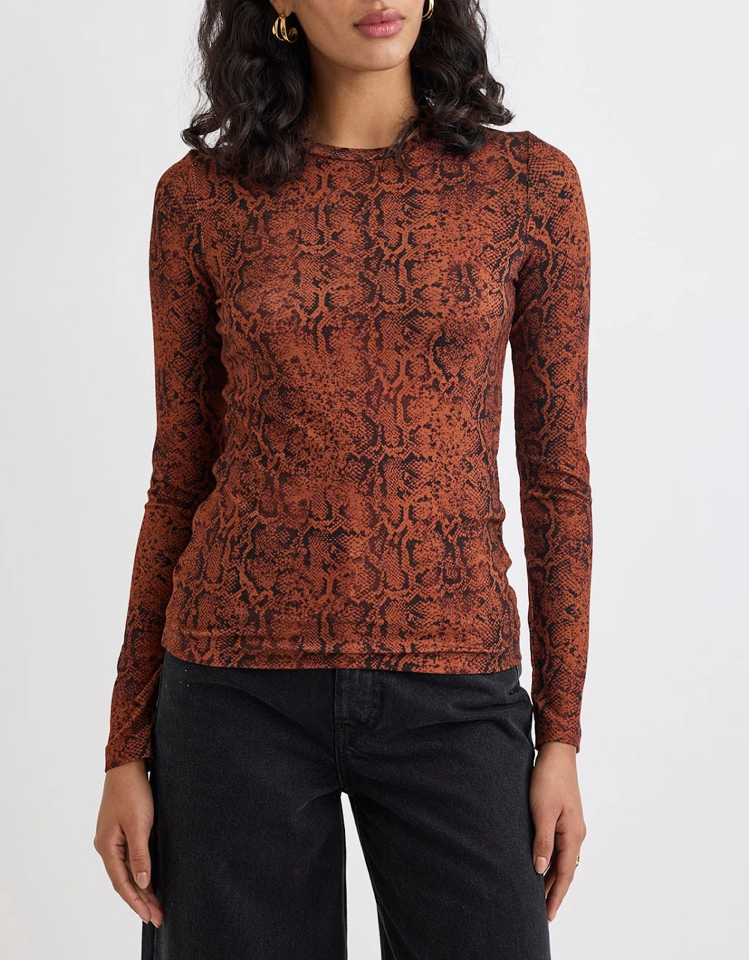 Nobody's Child Women's Spencer Animal Print Long Sleeve Top - Multi - Size: 4