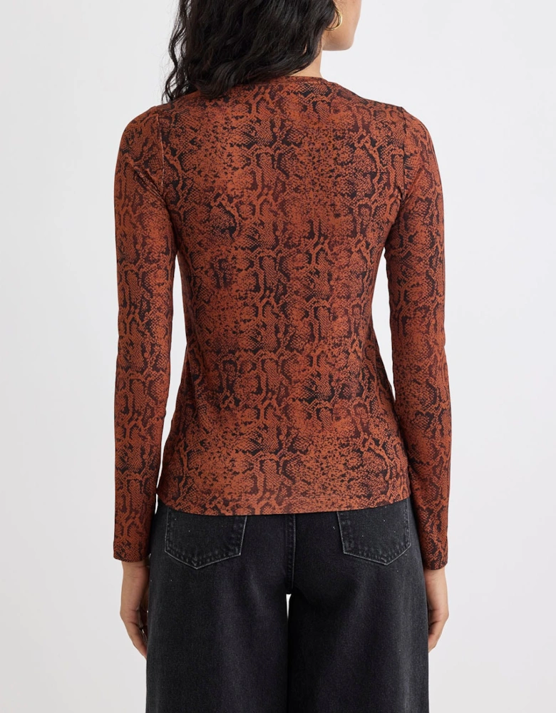 Spencer Animal Print Long Sleeve Top