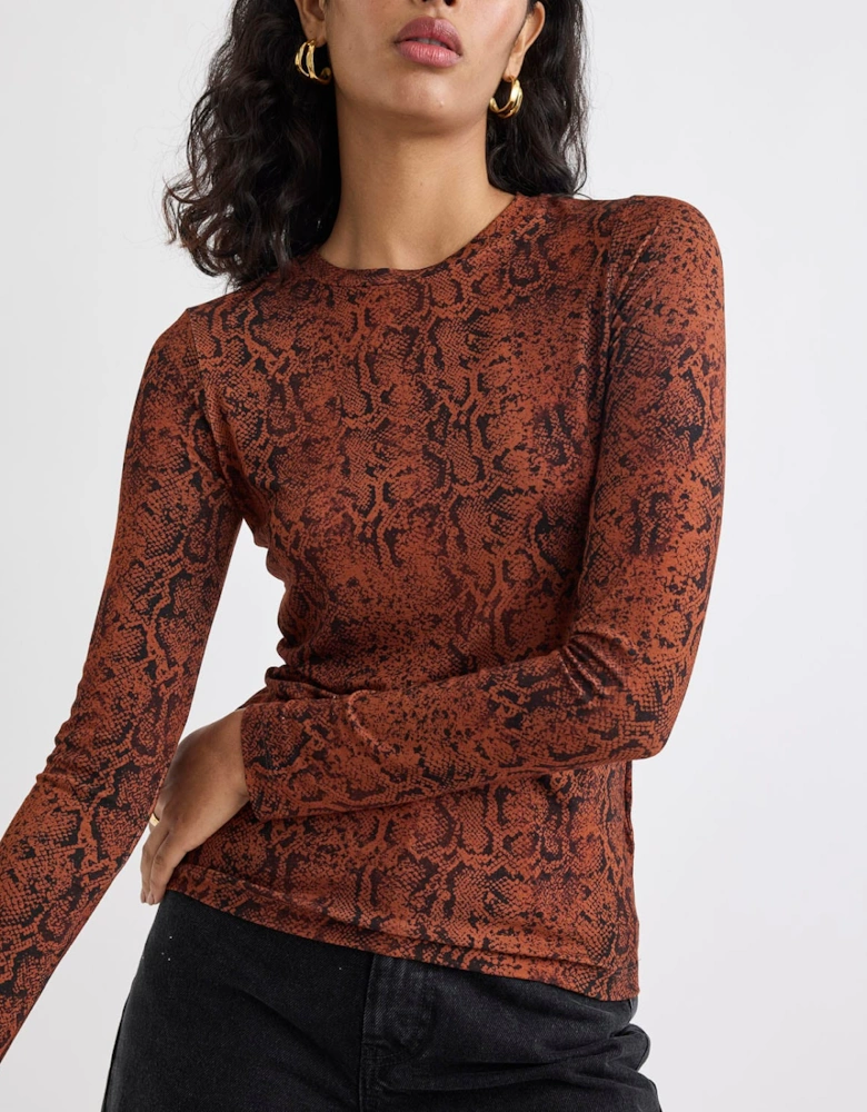 Spencer Animal Print Long Sleeve Top