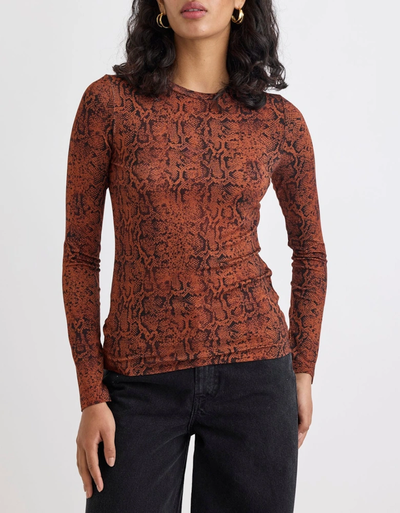 Spencer Animal Print Long Sleeve Top