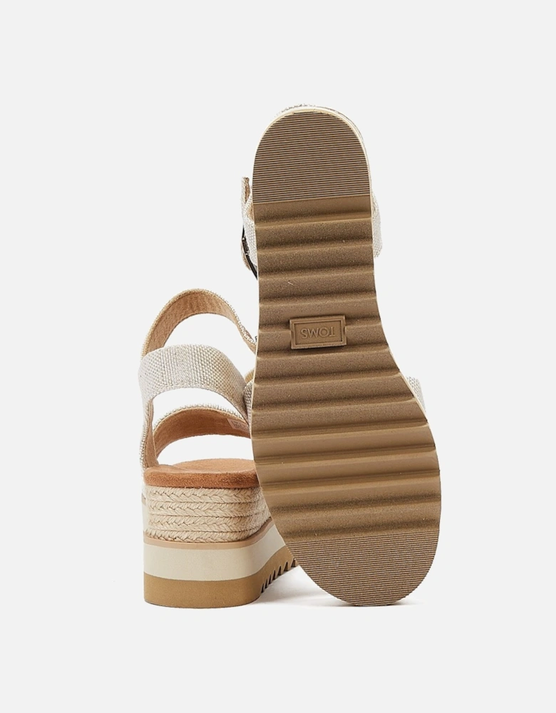 Diana Canvas Wedge Natural Women's White Sandals