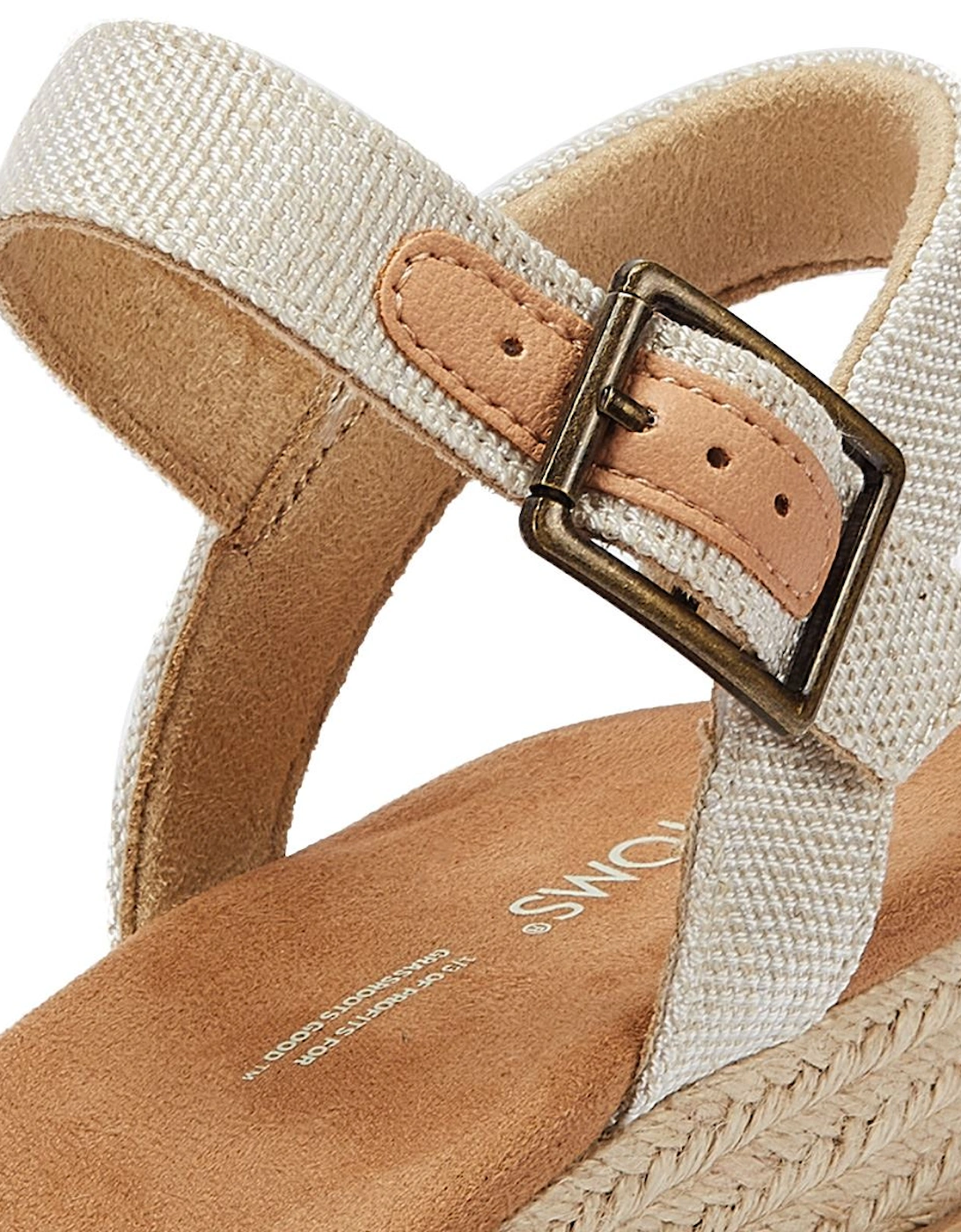 Diana Canvas Wedge Natural Women's White Sandals