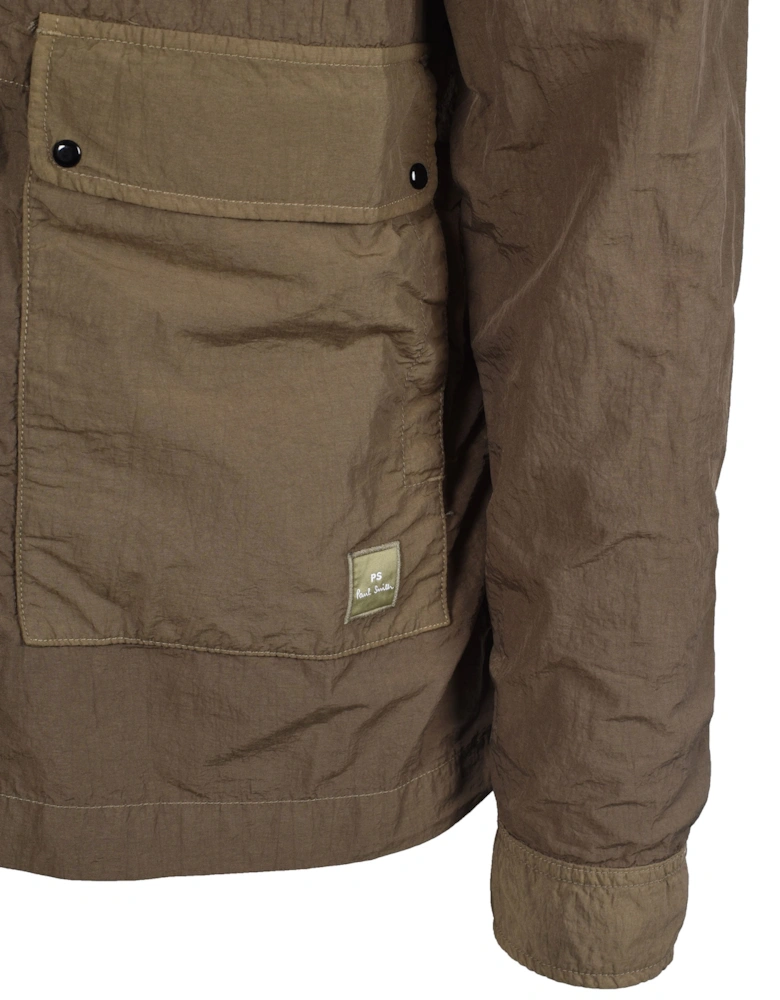 Unlined Overshirt Jacket Military Green