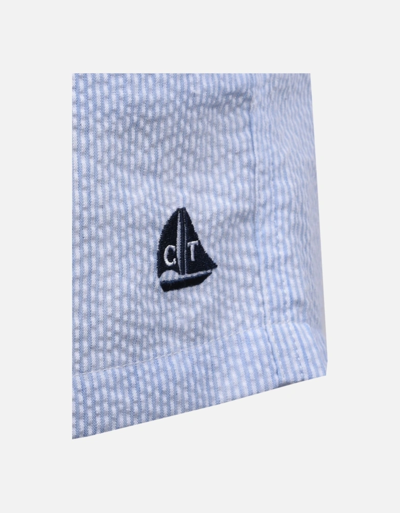 SEERSUCKER SWIM SHORTS LIGHT BLUE