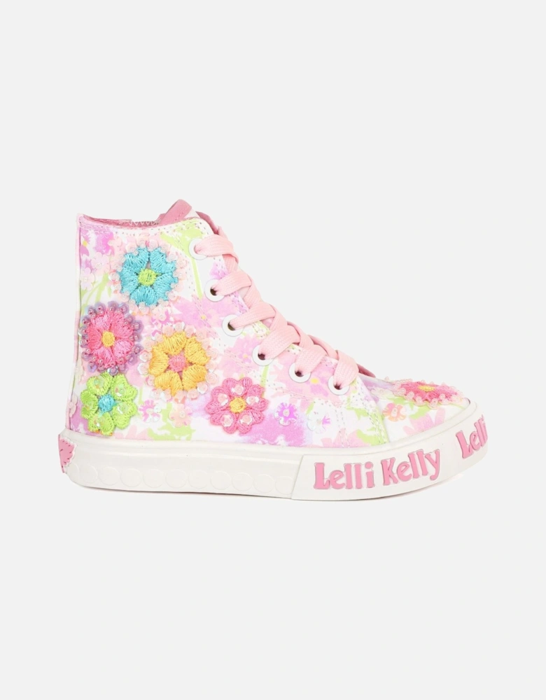 Eloise Mid Girls Canvas Hi Top Boots