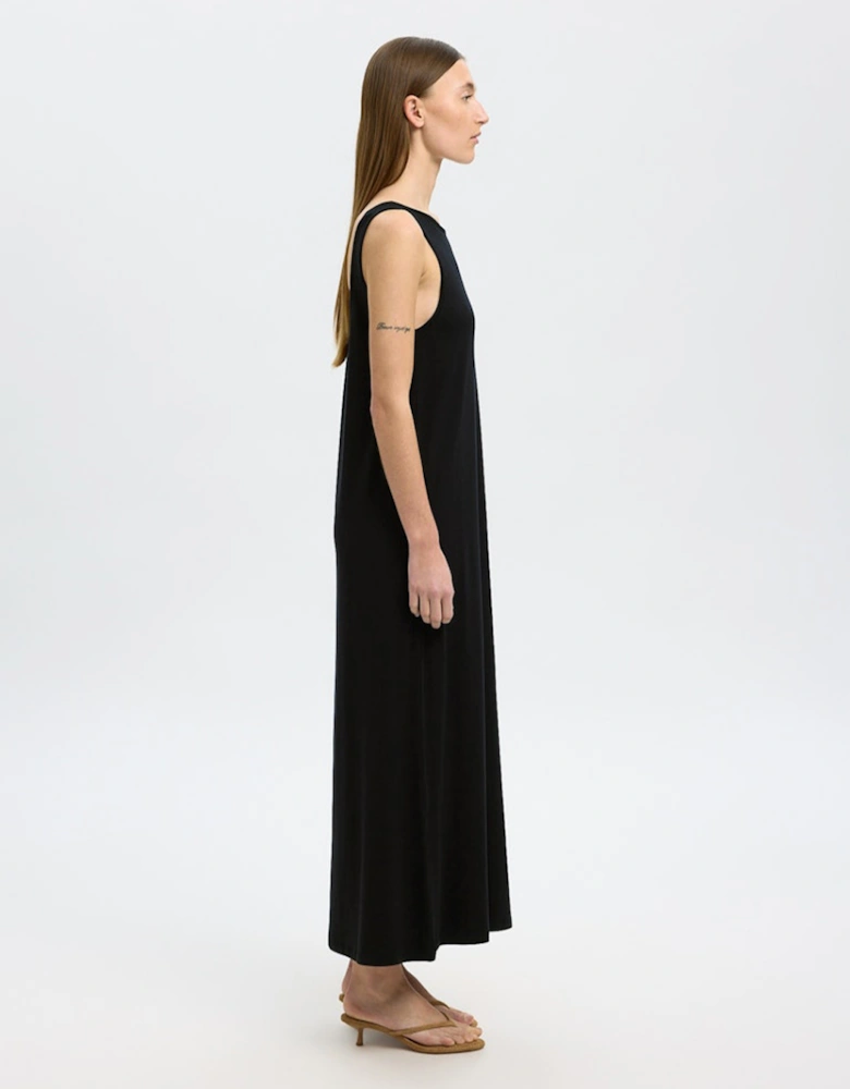 Femme Anola Sleeveless Low Back Ankle Dress Black