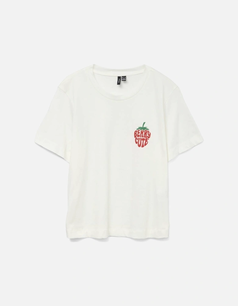 Berta Mette Short Sleeve Box Top Snow White Strawberry