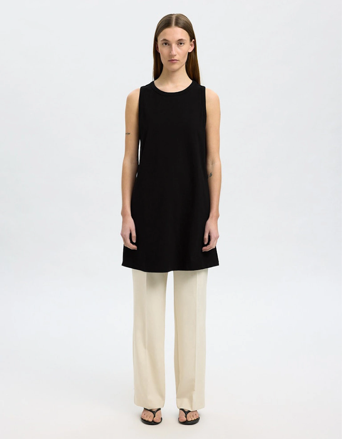 Femme Essential Sleeveless Tank Short Dress Black, 6 of 5