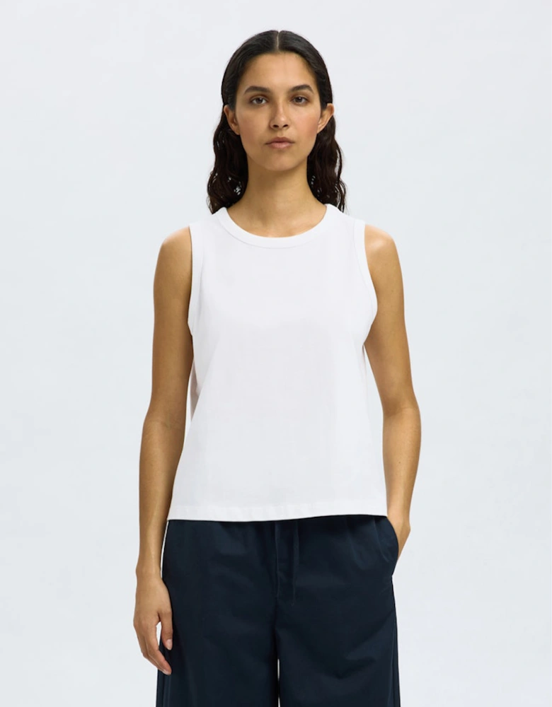 Femme Essential Sleeveless Boxy Tank Top Bright White