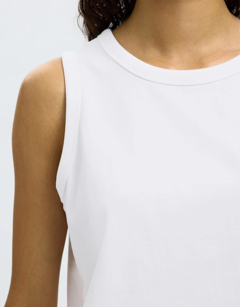 Femme Essential Sleeveless Boxy Tank Top Bright White