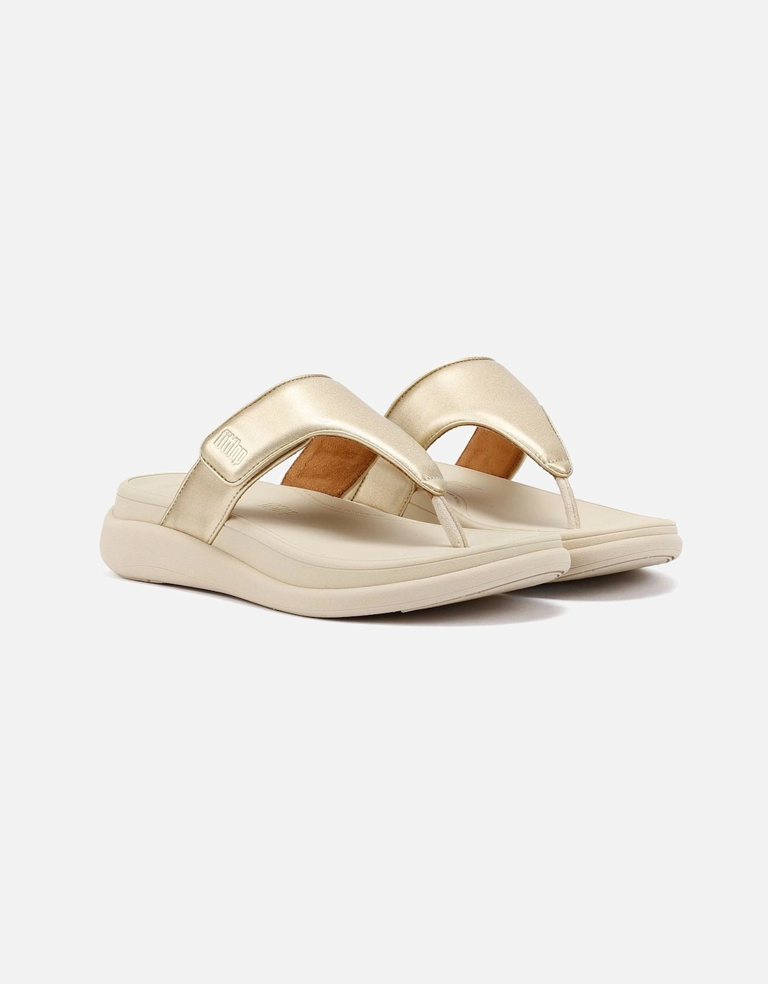 F-Mode Go Adjustable Flatform Women's Platino Sandals, 9 of 8