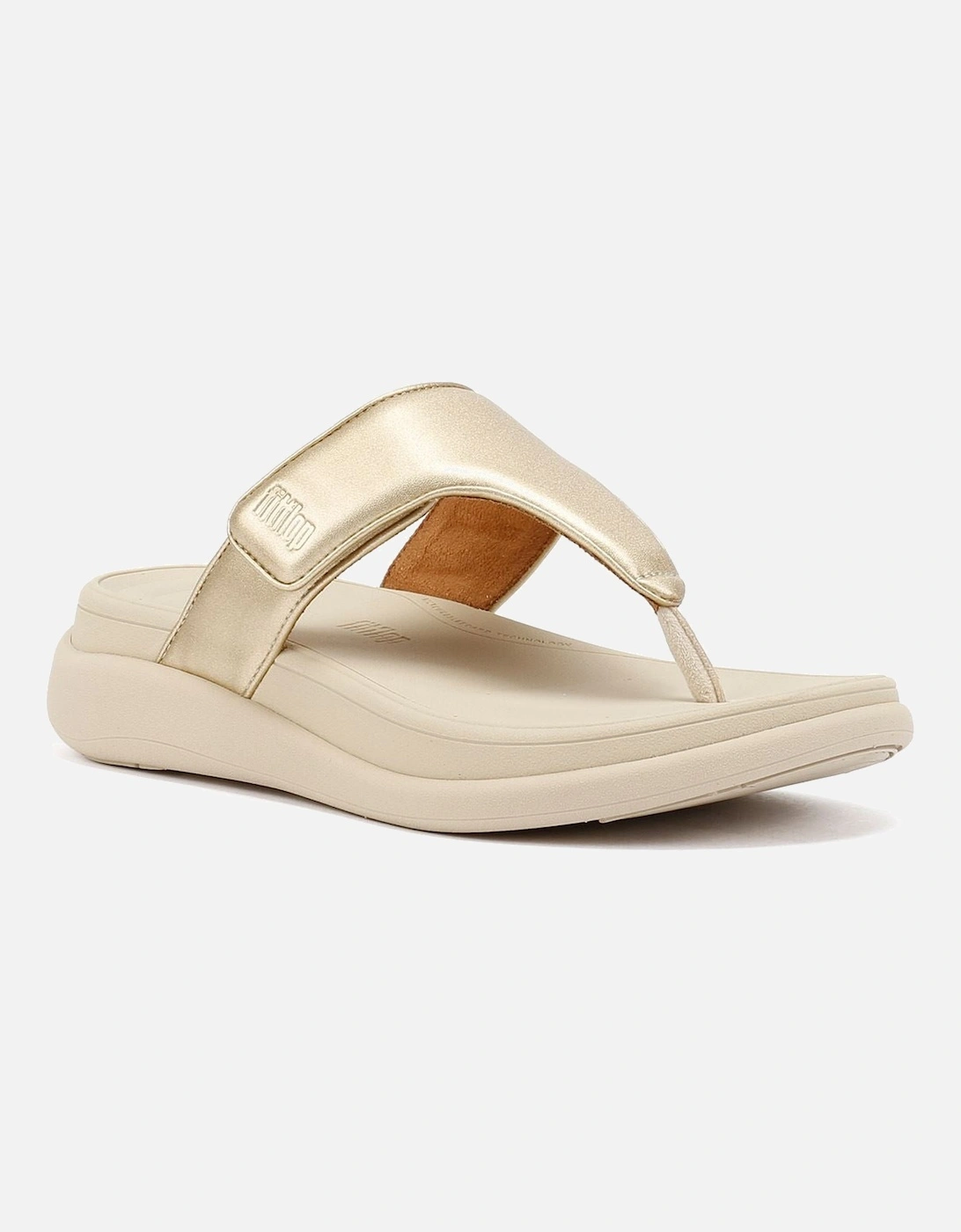 F-Mode Go Adjustable Flatform Women's Platino Sandals