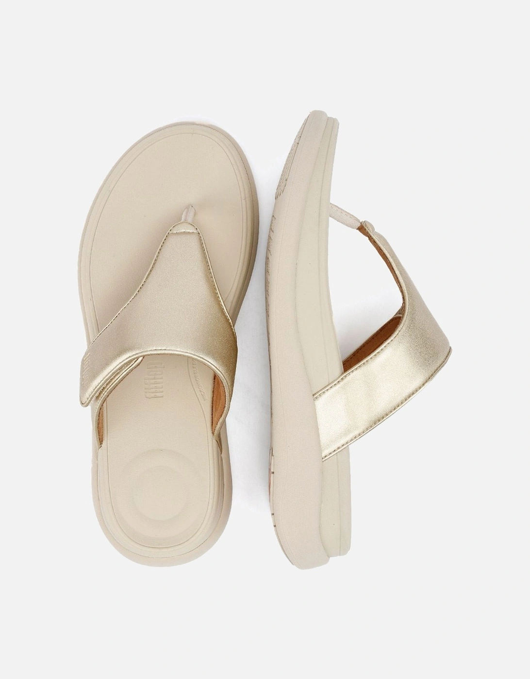 F-Mode Go Adjustable Flatform Women's Platino Sandals