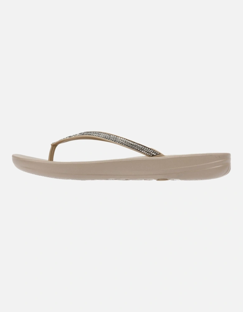 Iqushion Ombre Sparkle Women's Taupe/Pewter Flip Flops