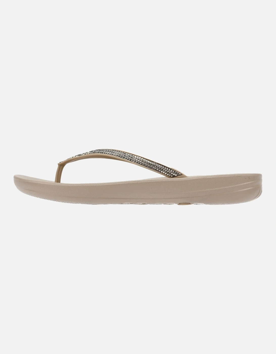 Iqushion Ombre Sparkle Women's Taupe/Pewter Flip Flops