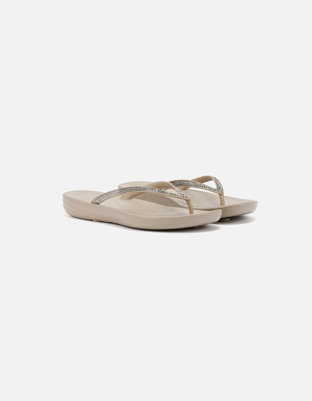 Iqushion Ombre Sparkle Women's Taupe/Pewter Flip Flops, 9 of 8