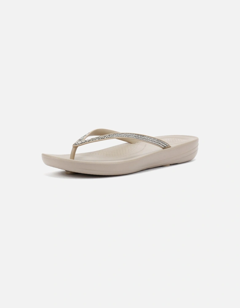 Iqushion Ombre Sparkle Women's Taupe/Pewter Flip Flops