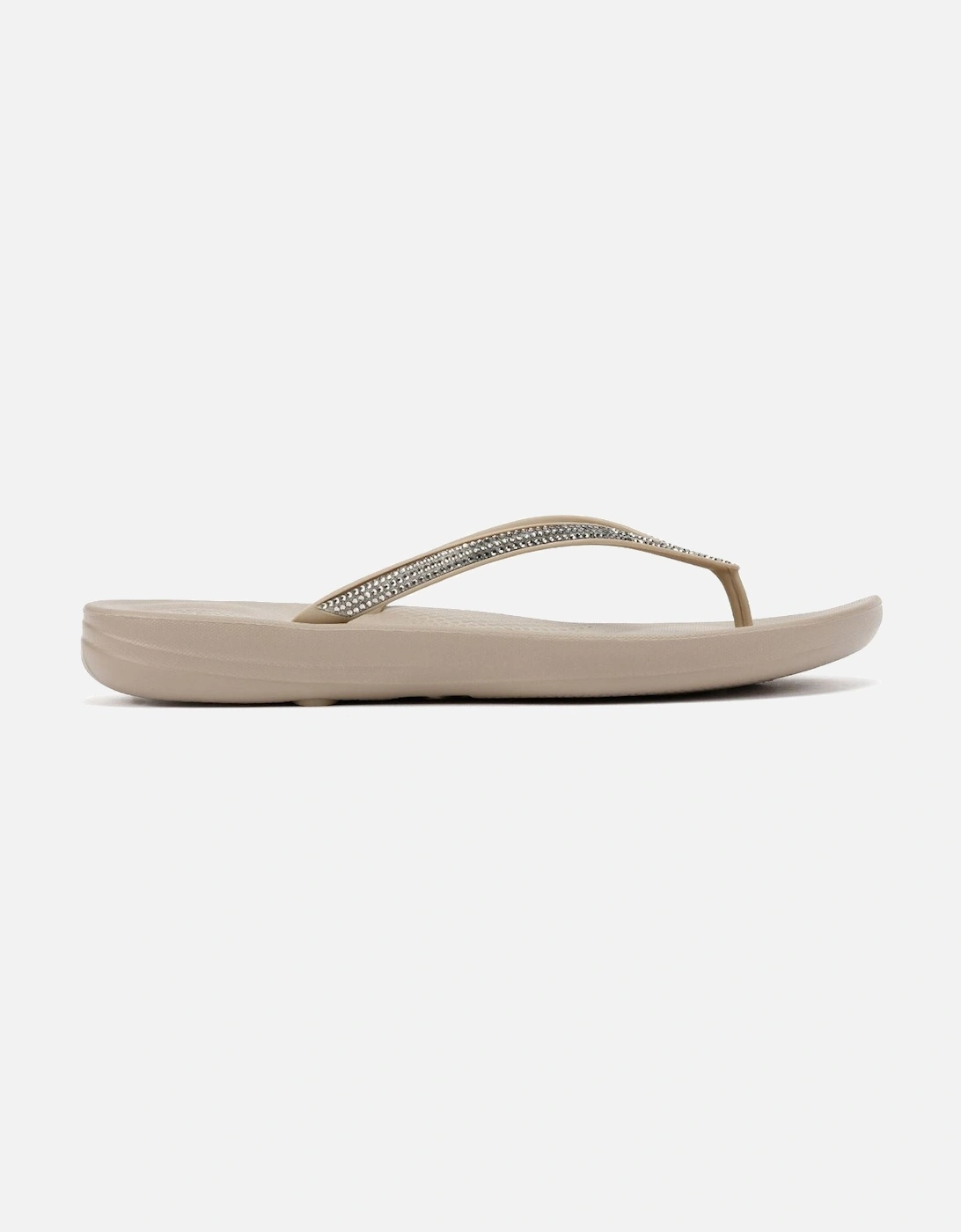 Iqushion Ombre Sparkle Women's Taupe/Pewter Flip Flops