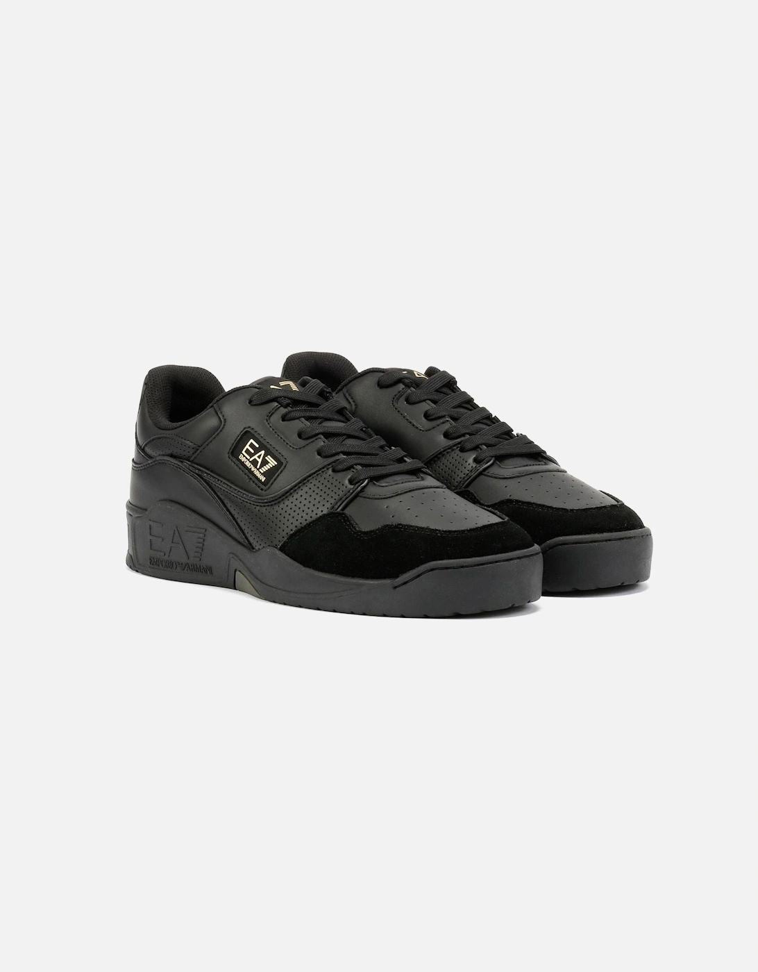 Basket Low Perf Men's Black/Gold Trainers, 9 of 8