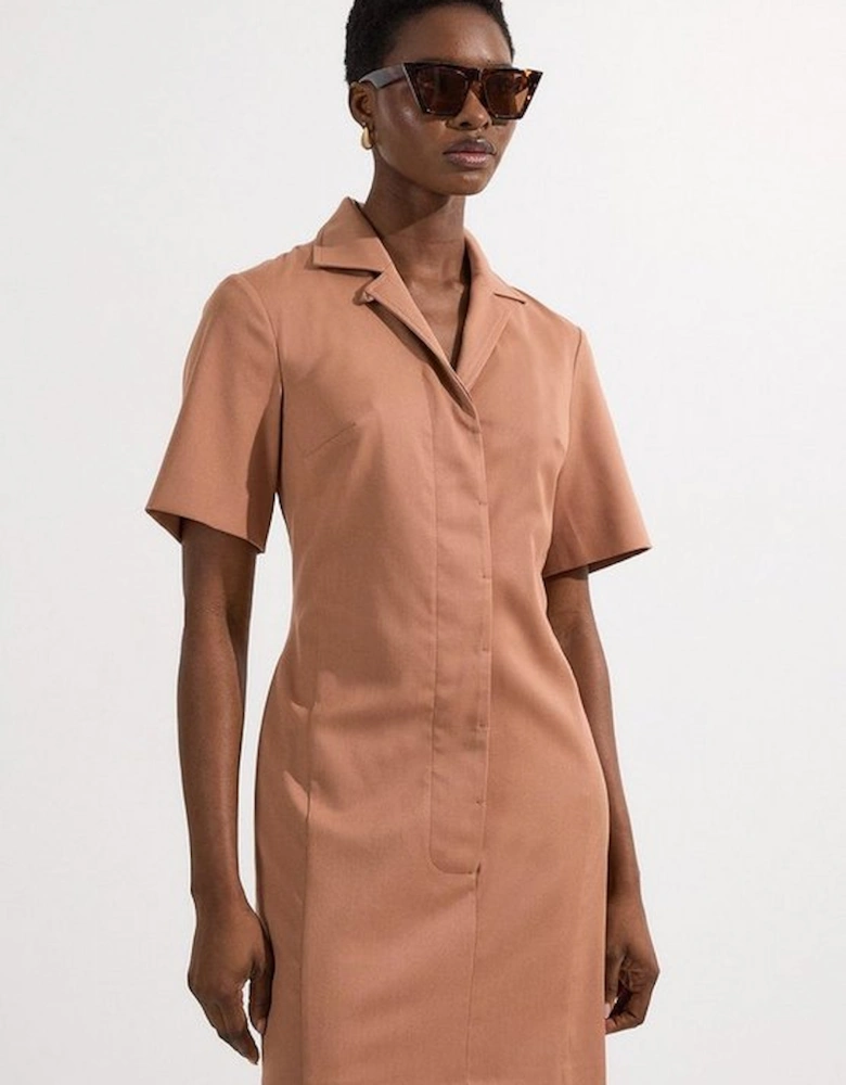 Soft Structured Tailored Shirt Mini Dress