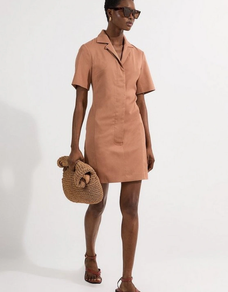 Soft Structured Tailored Shirt Mini Dress