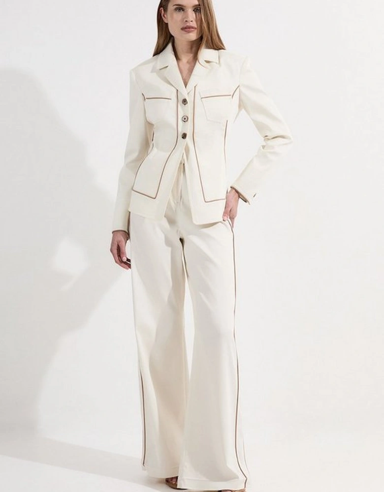 Archive Collection - Tailored Denim Belted Single Breasted Blazer