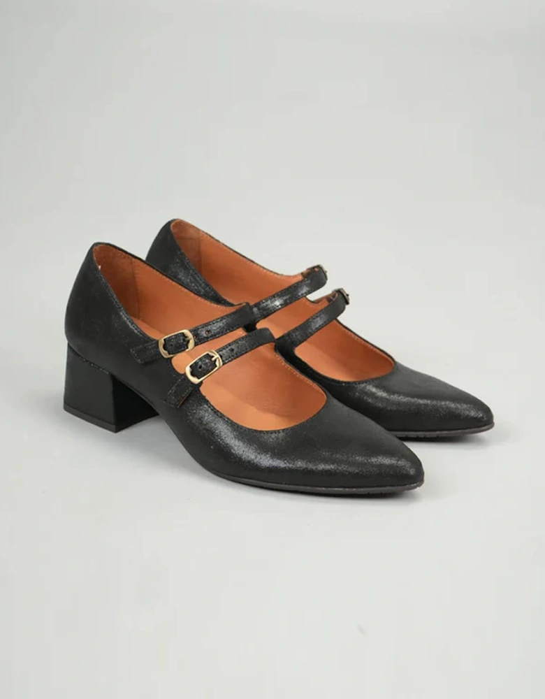 Laura Black Metallic Shoes