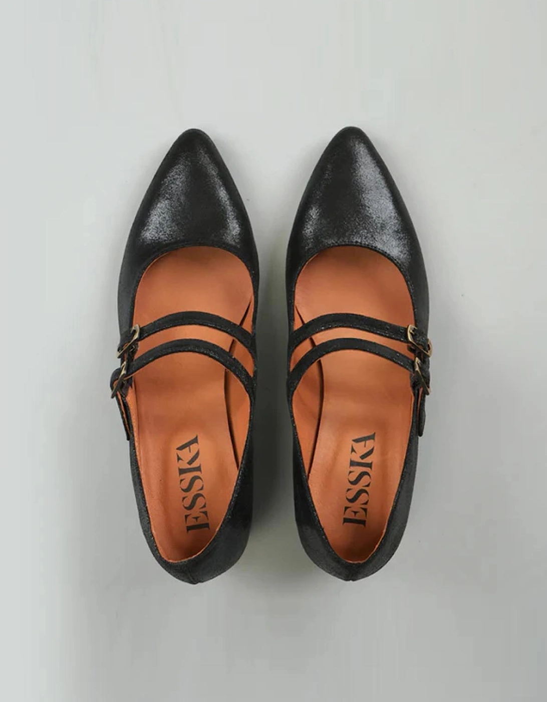 Laura Black Metallic Shoes