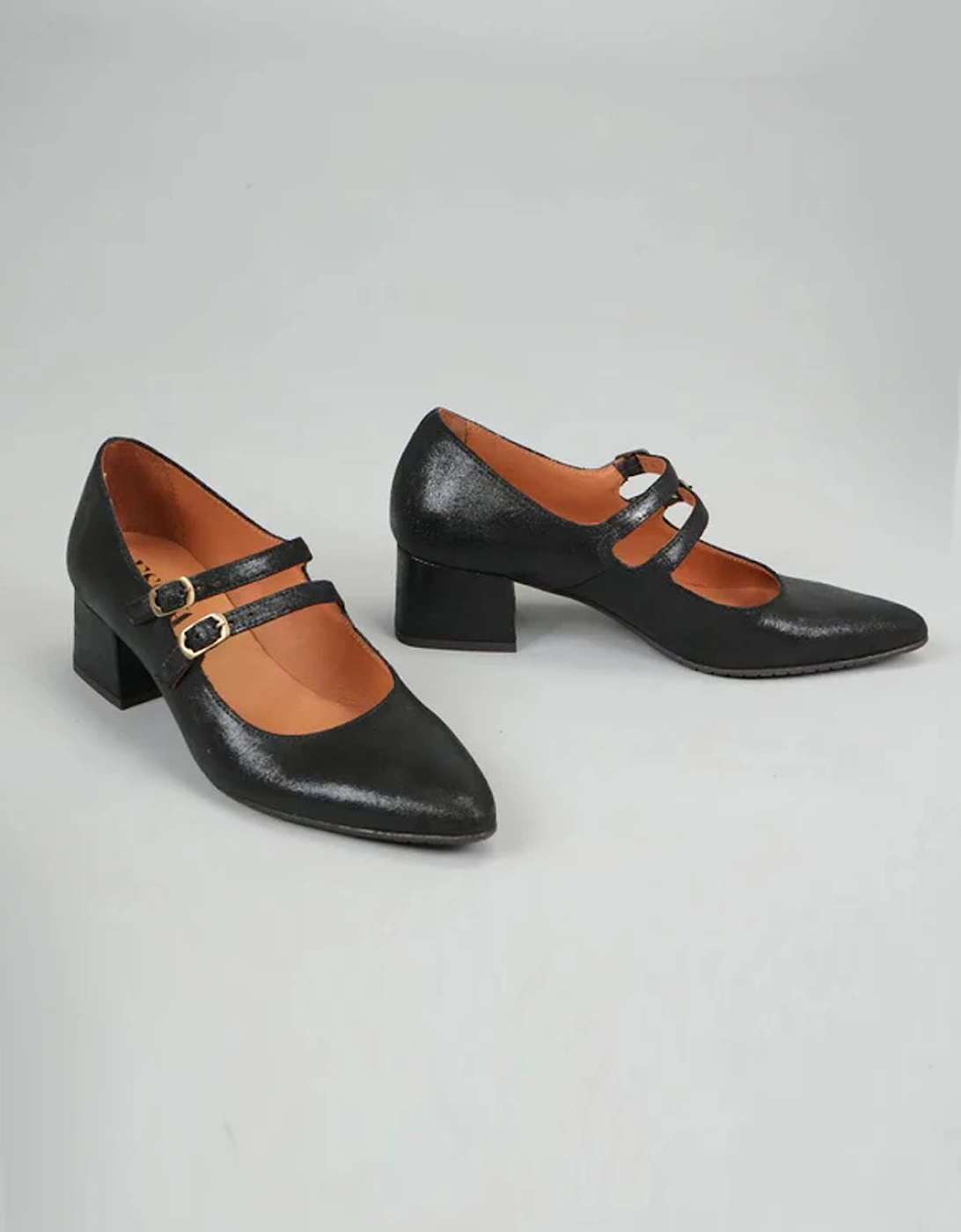 Laura Black Metallic Shoes