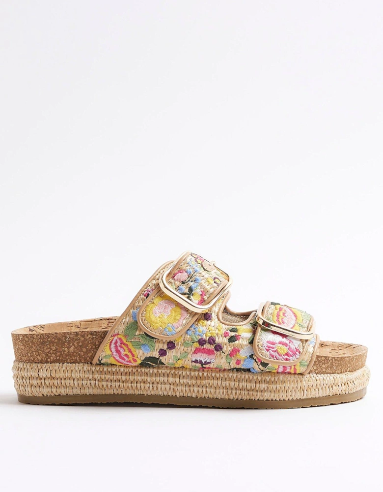 Double Strap Footbed Sandal - Multi
