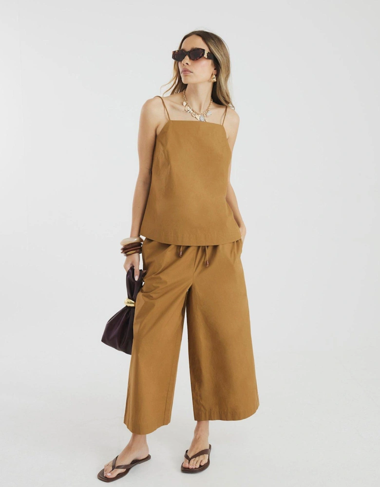 Poplin Tunic Top - Khaki