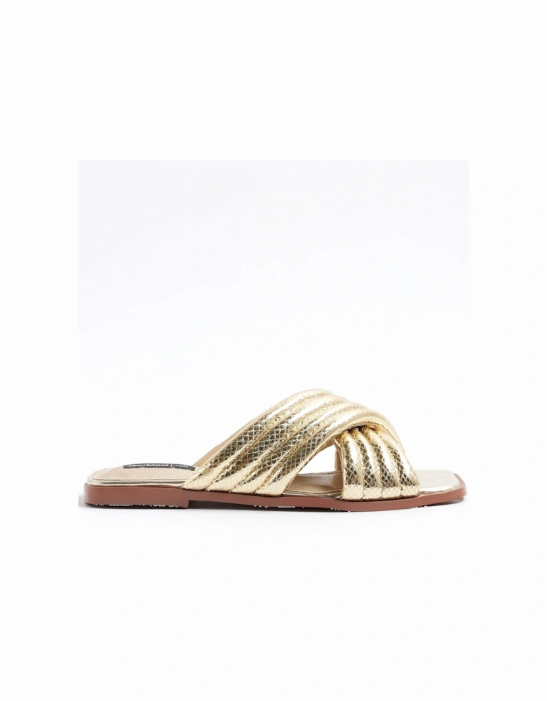 Padded Cross Strap Mule Sandals