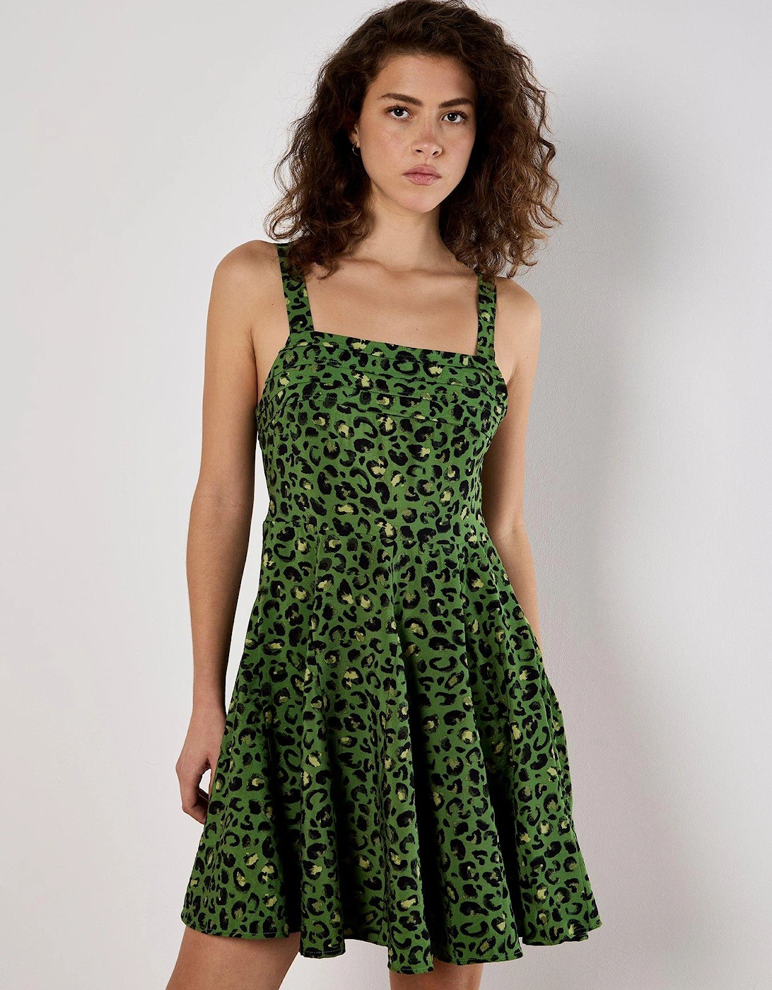 Animal Print Godet Skirt Dress, 2 of 1