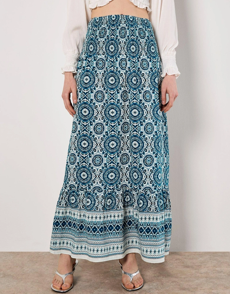 Batik Kaleidoscope Border Skirt - Blue