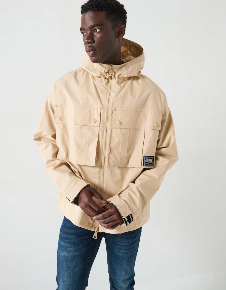 Dual Pocket Cotton Jacket - Beige