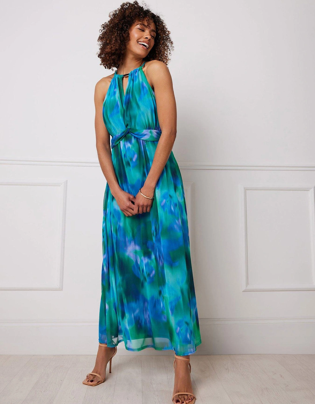 Mesh Halter Maxi Dress, 2 of 1