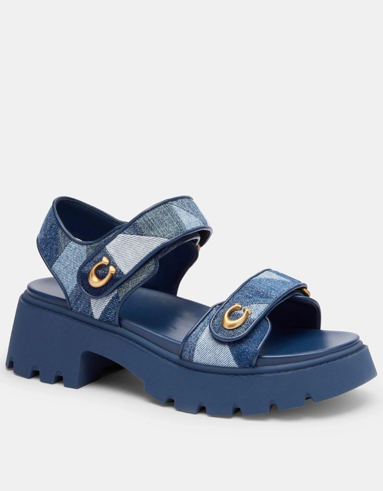 Brynn Platform Patchwork Denim Sandal