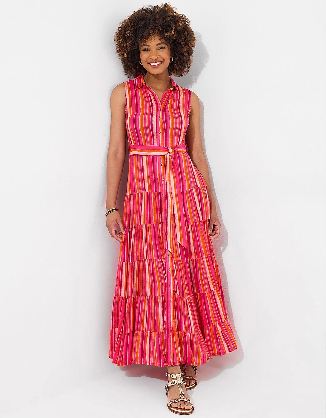 Lucy Stripe Sleeveless Maxi Dress - Pink, 2 of 1